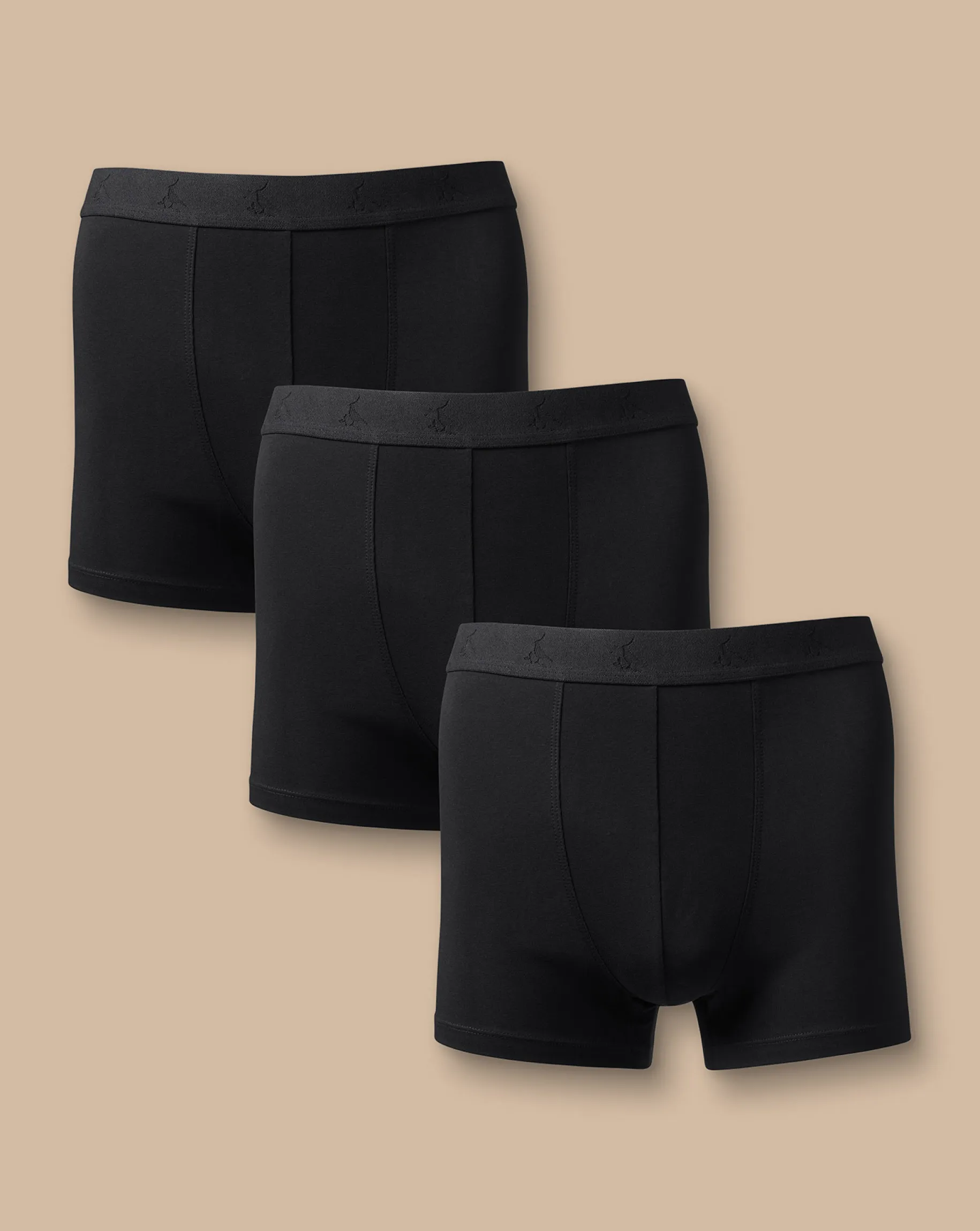 Underwear<Charles Tyrwhitt 3 Pack Cotton Stretch Jersey Trunks - Black