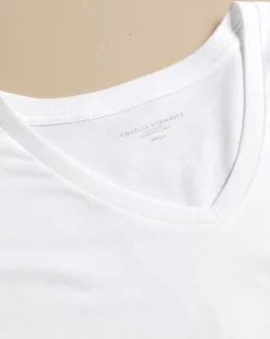 Nightwear & Pajamas|t-shirts<Charles Tyrwhitt 2 Pack V-Neck Cotton T-Shirt - White