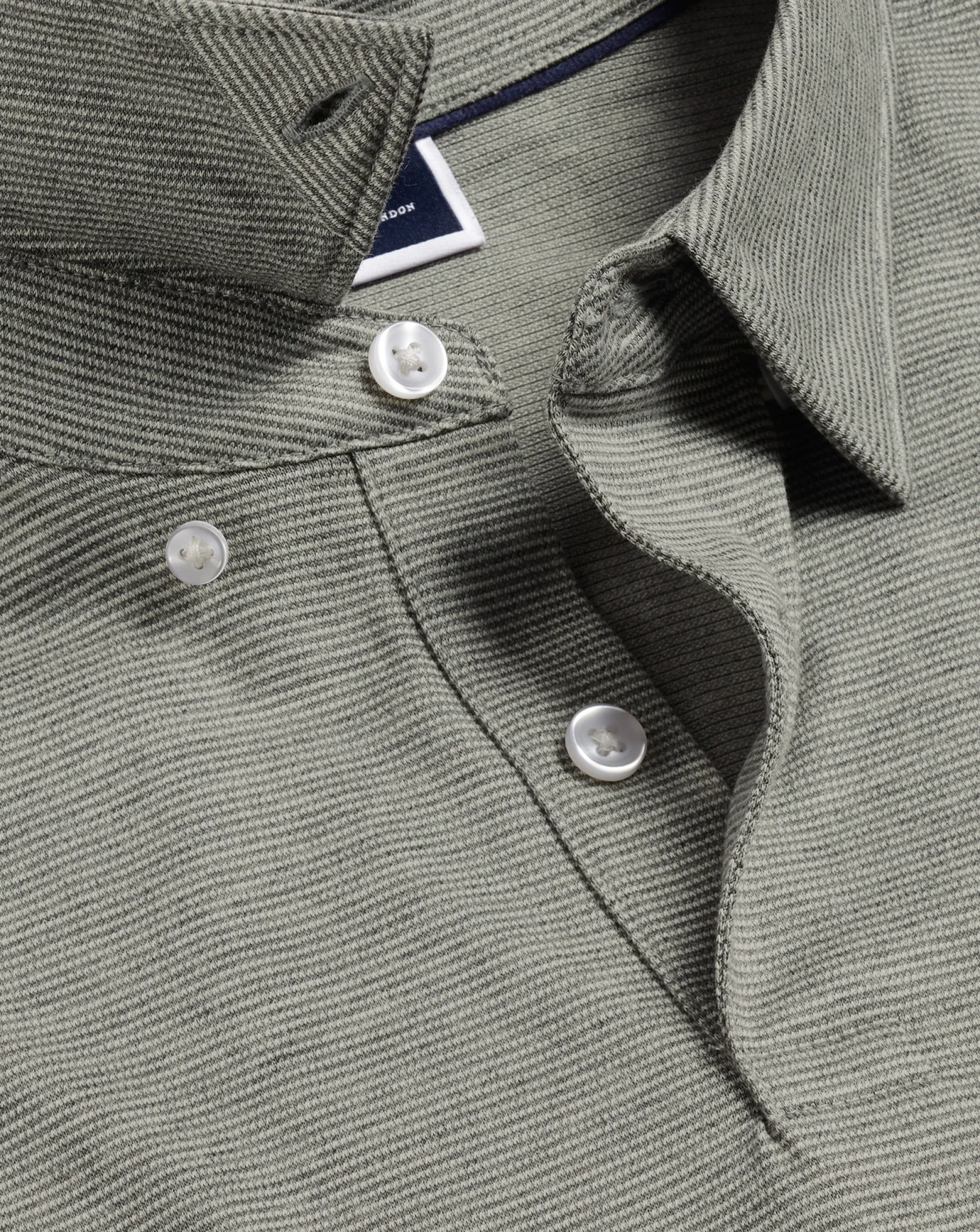 Shirt Sale|Polos<Charles Tyrwhitt Birdseye Stripe Jacquard Polo - Light Grey