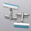 Accessories<Charles Tyrwhitt Blue Bar Enamel Cufflink - Ocean Blue