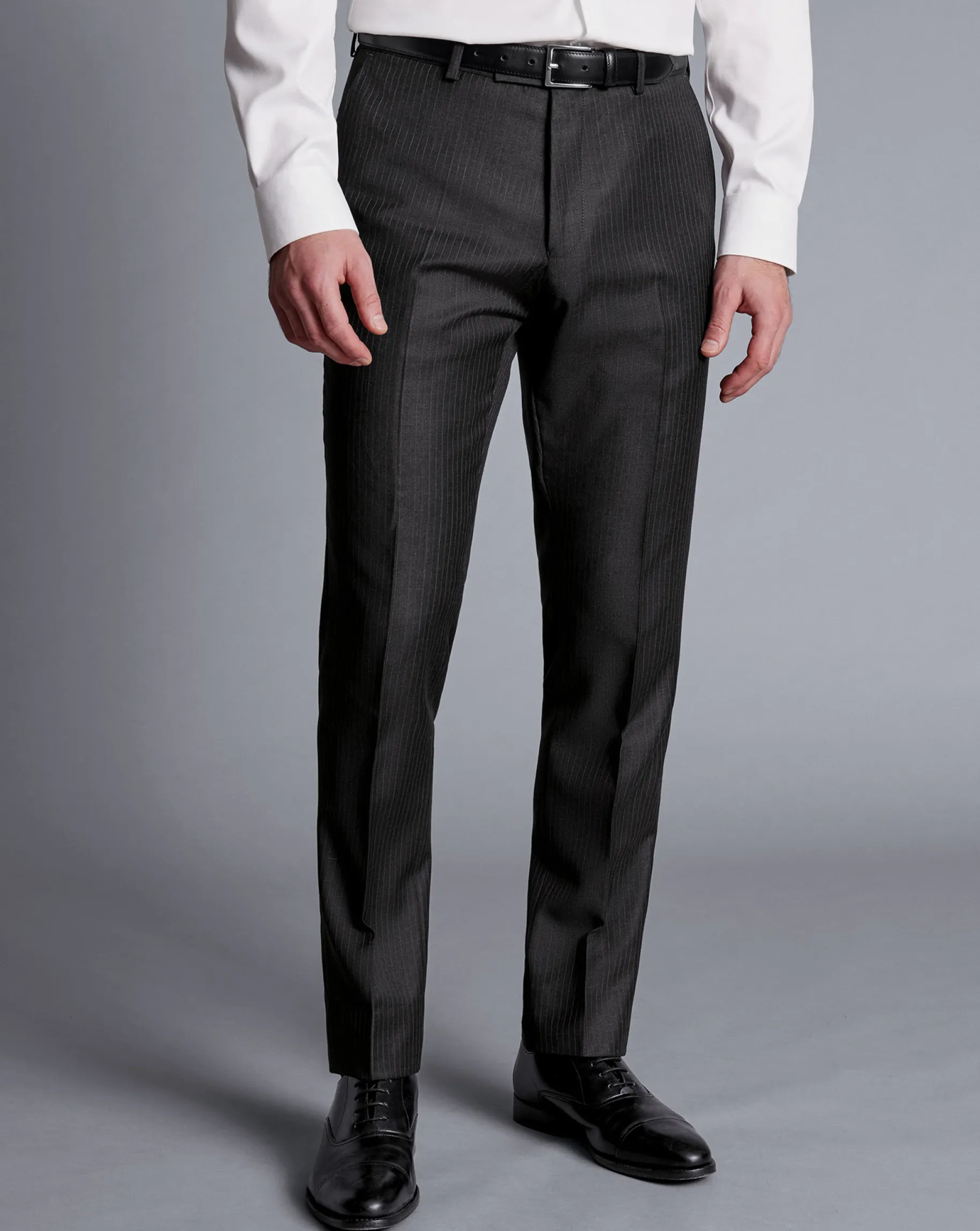 Suit Pants|Pants & Shorts<Charles Tyrwhitt British Luxury Stripe Suit Pants - Charcoal Grey