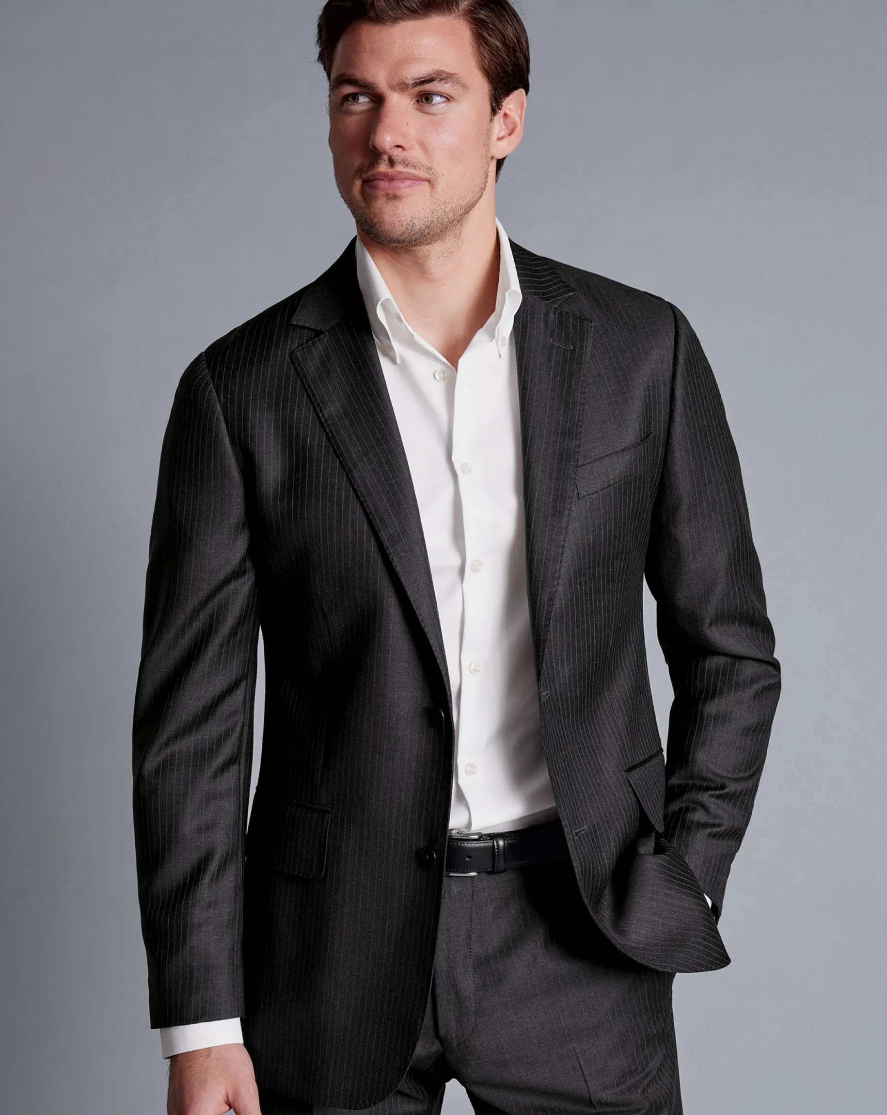 Suit Jackets|Blazers<Charles Tyrwhitt British Luxury Stripe Suit Jacket - Gray Charcoal