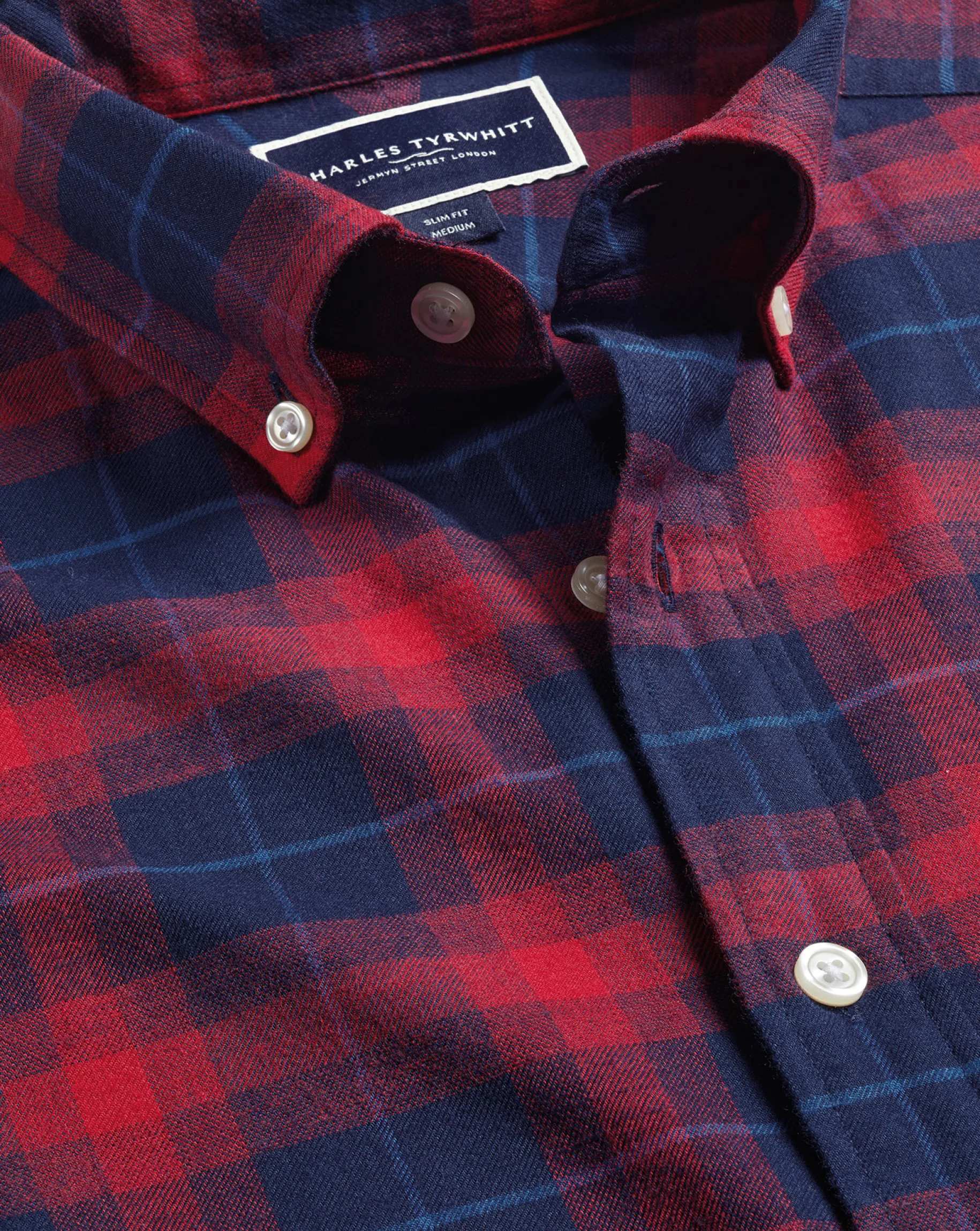 Shirt Sale|Casual Shirts<Charles Tyrwhitt Brushed Flannel Check Shirt - Red