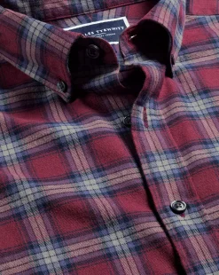 Shirt Sale|Casual Shirts<Charles Tyrwhitt Brushed Flannel Check Shirt - Dark Red
