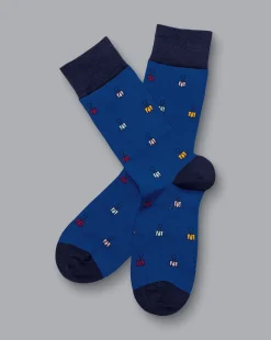 Accessories<Charles Tyrwhitt Bulldog Clip Motif Socks - Cobalt Blue