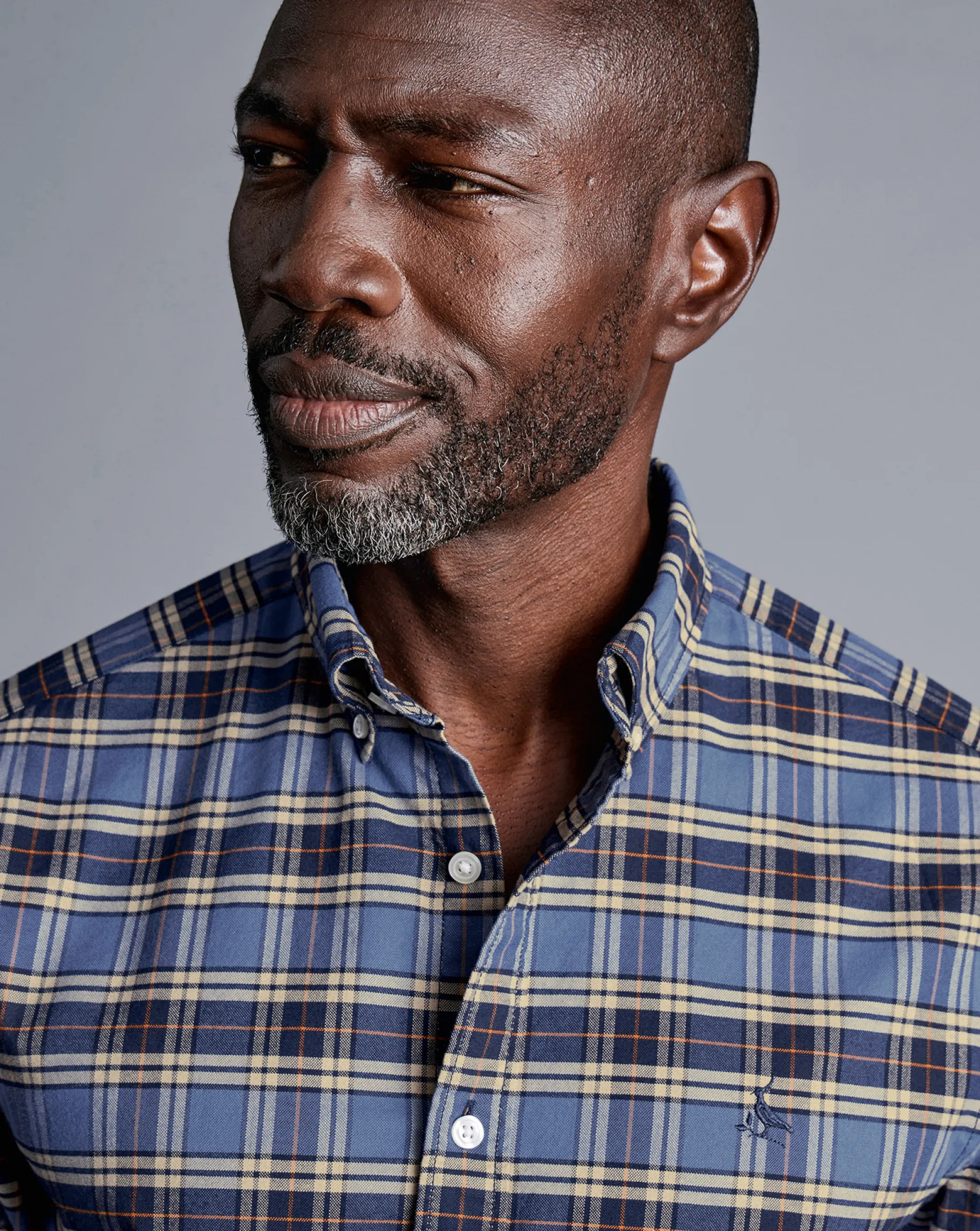 Casual Shirts|Check Shirts<Charles Tyrwhitt Button-Down Collar Brushed Washed Oxford Overcheck Shirt - Blue Indigo
