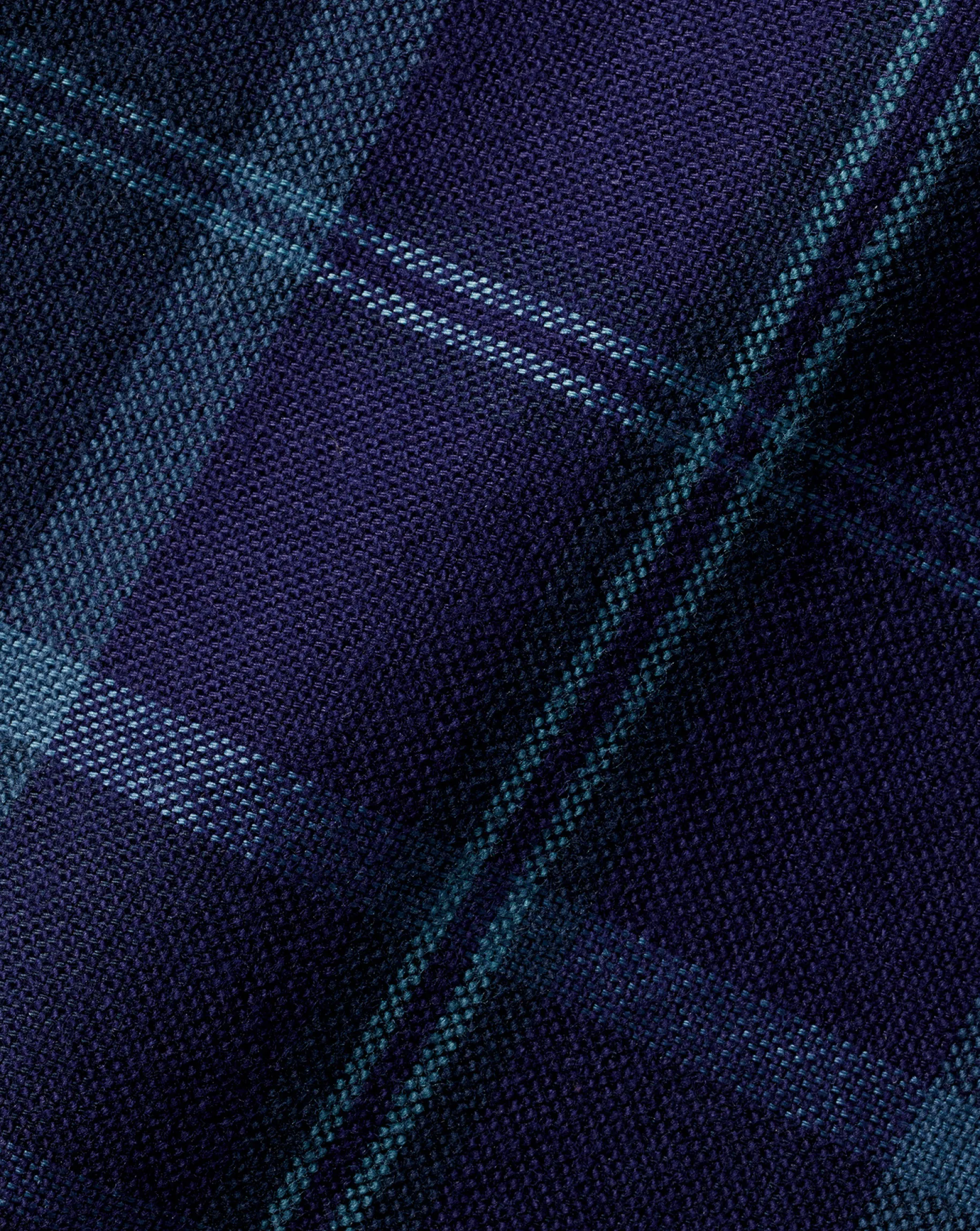 Casual Shirts|Check Shirts<Charles Tyrwhitt Button-Down Collar Brushed Washed Oxford Check Shirt - Heather Blue