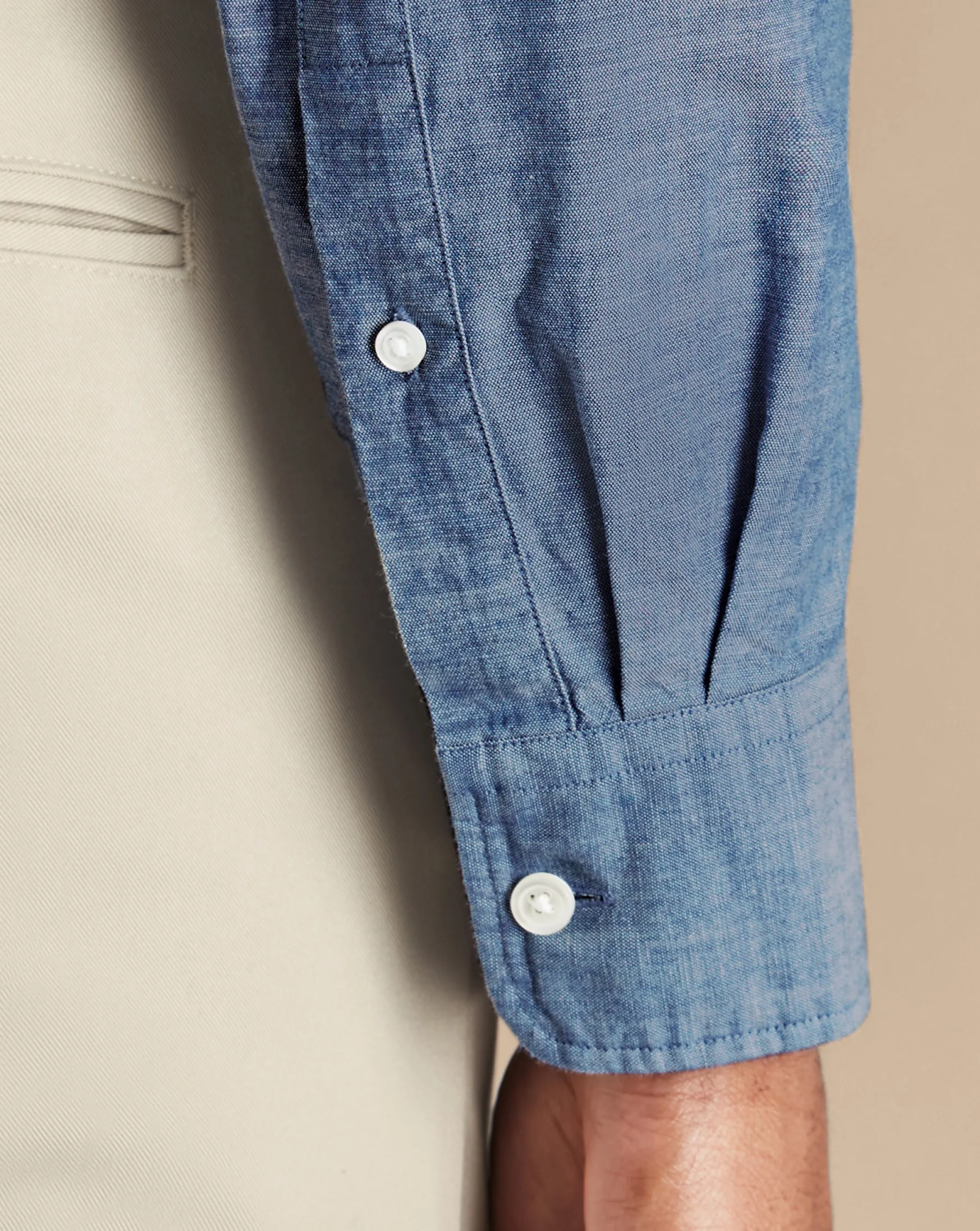 Casual Shirts|Blue Shirts<Charles Tyrwhitt Button-Down Collar Chambray Shirt - Indigo Blue