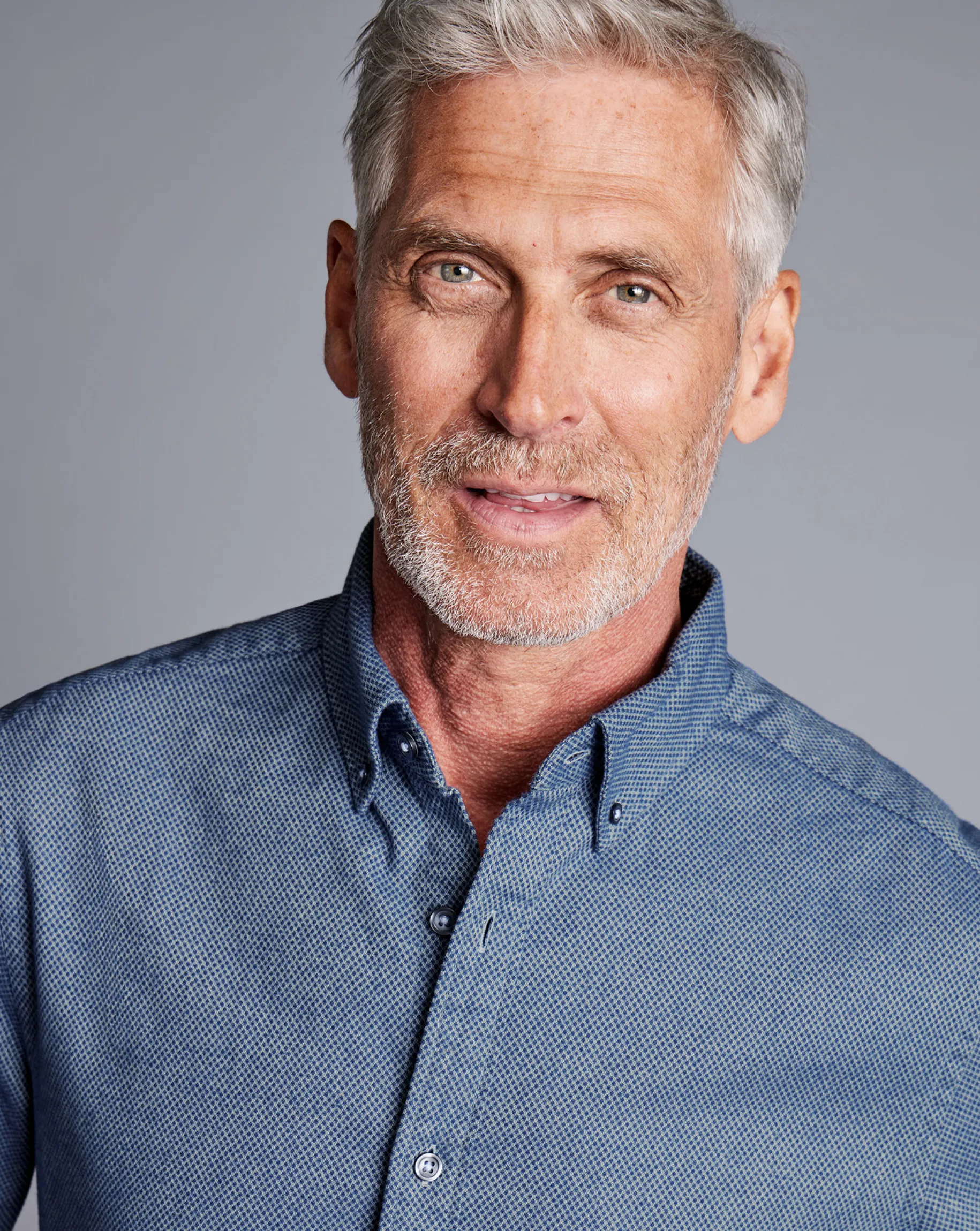 Casual Shirts|Blue Shirts<Charles Tyrwhitt Button-Down Collar Dobby Flannel Shirt - Blue Indigo