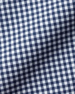 Shirt Sale|Casual Shirts<Charles Tyrwhitt Button-Down Collar Non-Iron Stretch Poplin Mini Gingham Shirt - French Blue