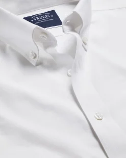 Business Casual Shirts|Casual Shirts<Charles Tyrwhitt Button-Down Collar Non-Iron Stretch Oxford Shirt - White