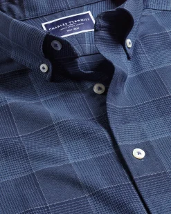 Casual Shirts|Check Shirts<Charles Tyrwhitt Button-Down Collar Non-Iron Twill Multi Check Shirt - Heather Blue