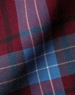 Casual Shirts|S<Charles Tyrwhitt Button-Down Collar Non-Iron Stretch Poplin Large Check Shirt - Red