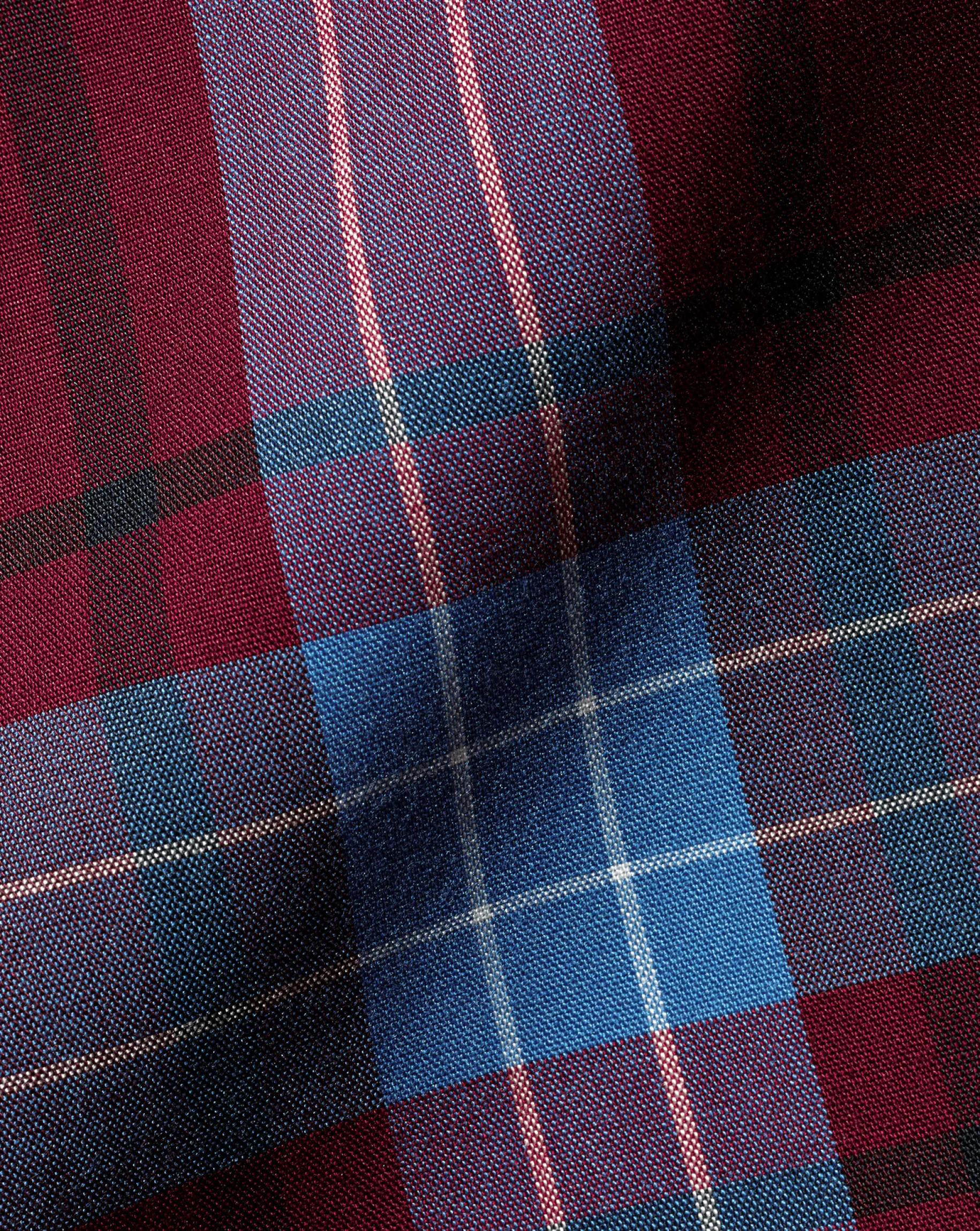Casual Shirts|S<Charles Tyrwhitt Button-Down Collar Non-Iron Stretch Poplin Large Check Shirt - Red