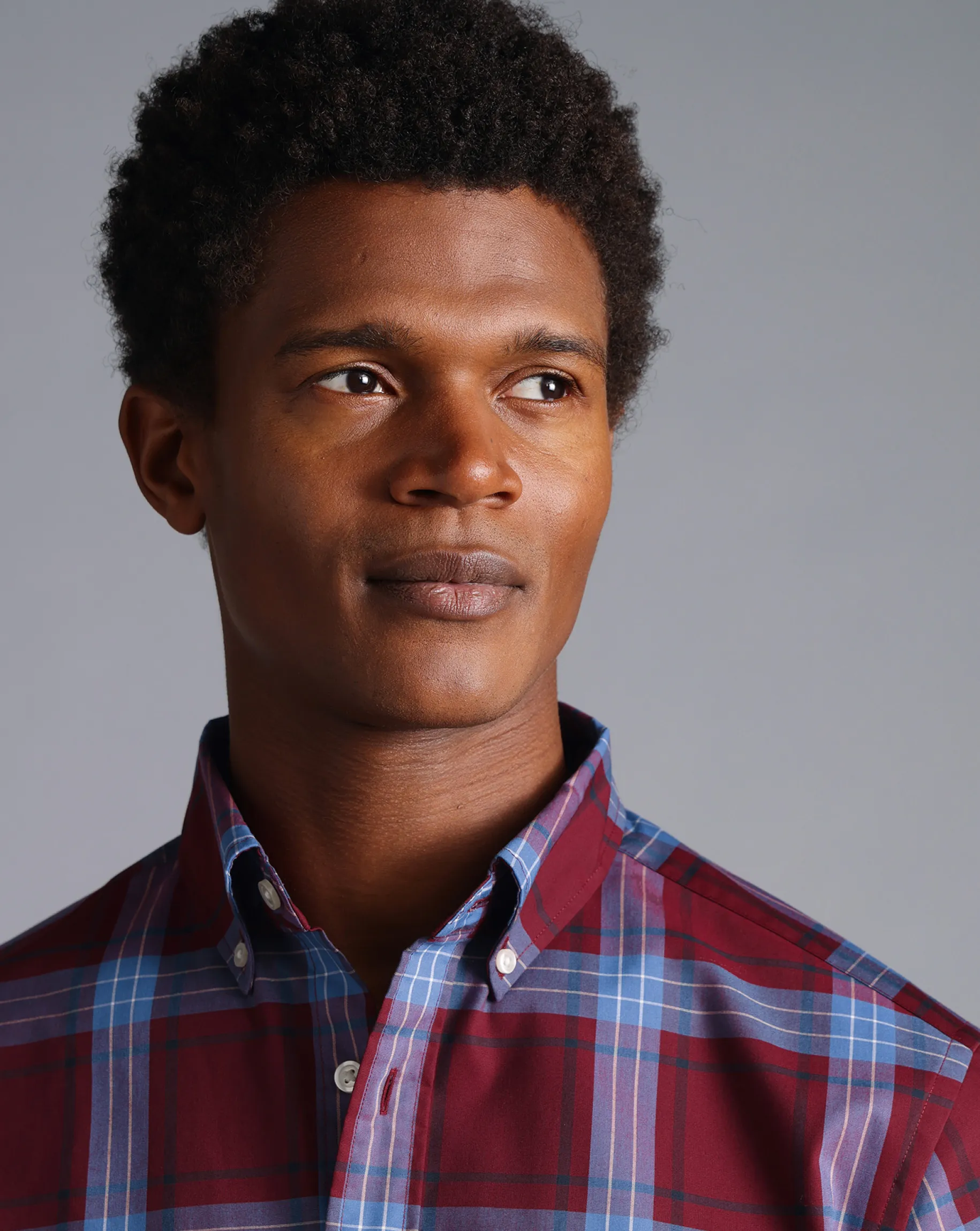Casual Shirts|S<Charles Tyrwhitt Button-Down Collar Non-Iron Stretch Poplin Large Check Shirt - Red