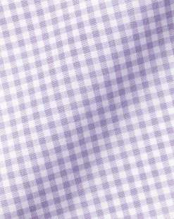 Shirt Sale|Casual Shirts<Charles Tyrwhitt Button-Down Collar Non-Iron Stretch Mini Gingham Check Shirt - Lilac