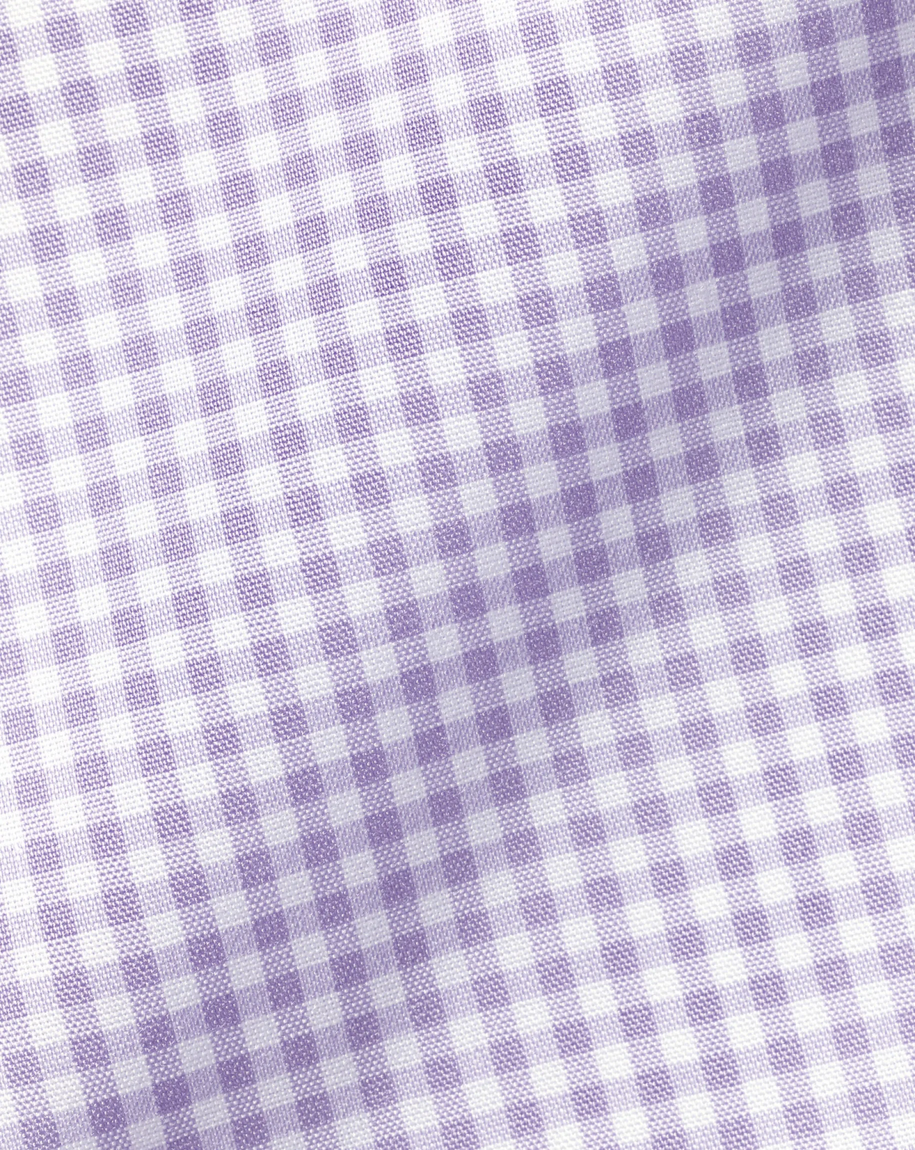 Shirt Sale|Casual Shirts<Charles Tyrwhitt Button-Down Collar Non-Iron Stretch Mini Gingham Check Shirt - Lilac