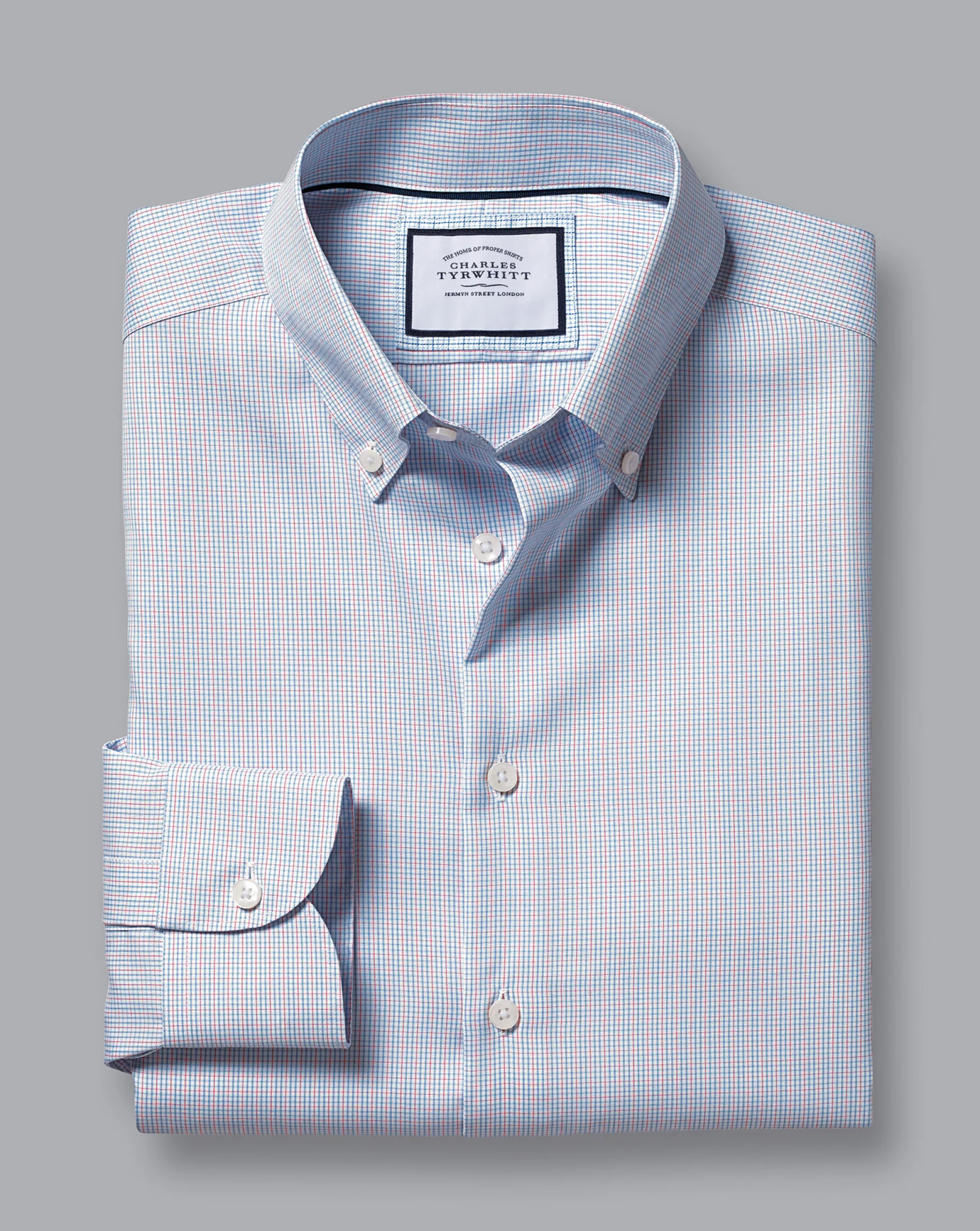 Shirt Sale|Dress Shirts<Charles Tyrwhitt Button-Down Collar Non-Iron Check Shirt - Bright Pink