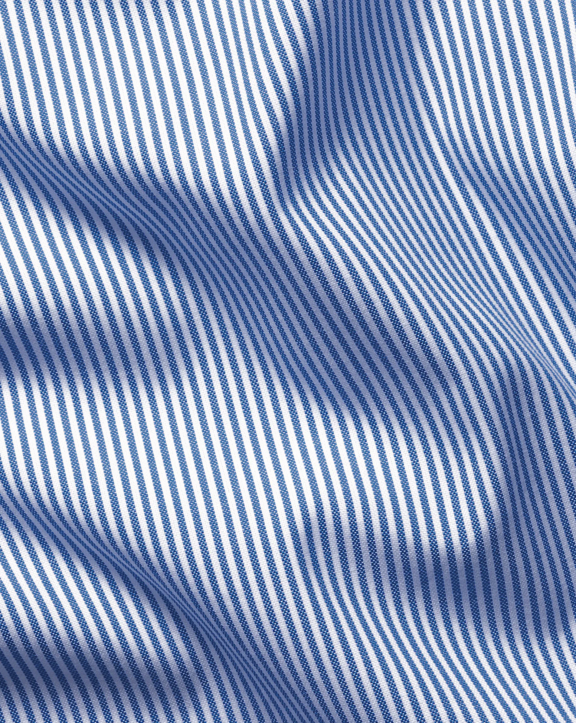 Stripe Shirts|Business Casual Shirts<Charles Tyrwhitt Button-Down Collar Non-Iron Stripe Shirt - Cobalt Blue