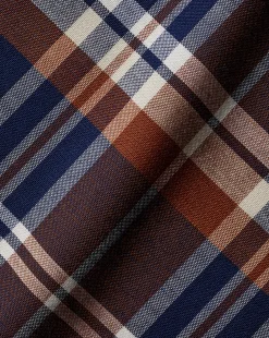Shirt Sale|Casual Shirts<Charles Tyrwhitt Button-Down Collar Non-Iron Stretch Poplin Plaid Check Shirt - Rust