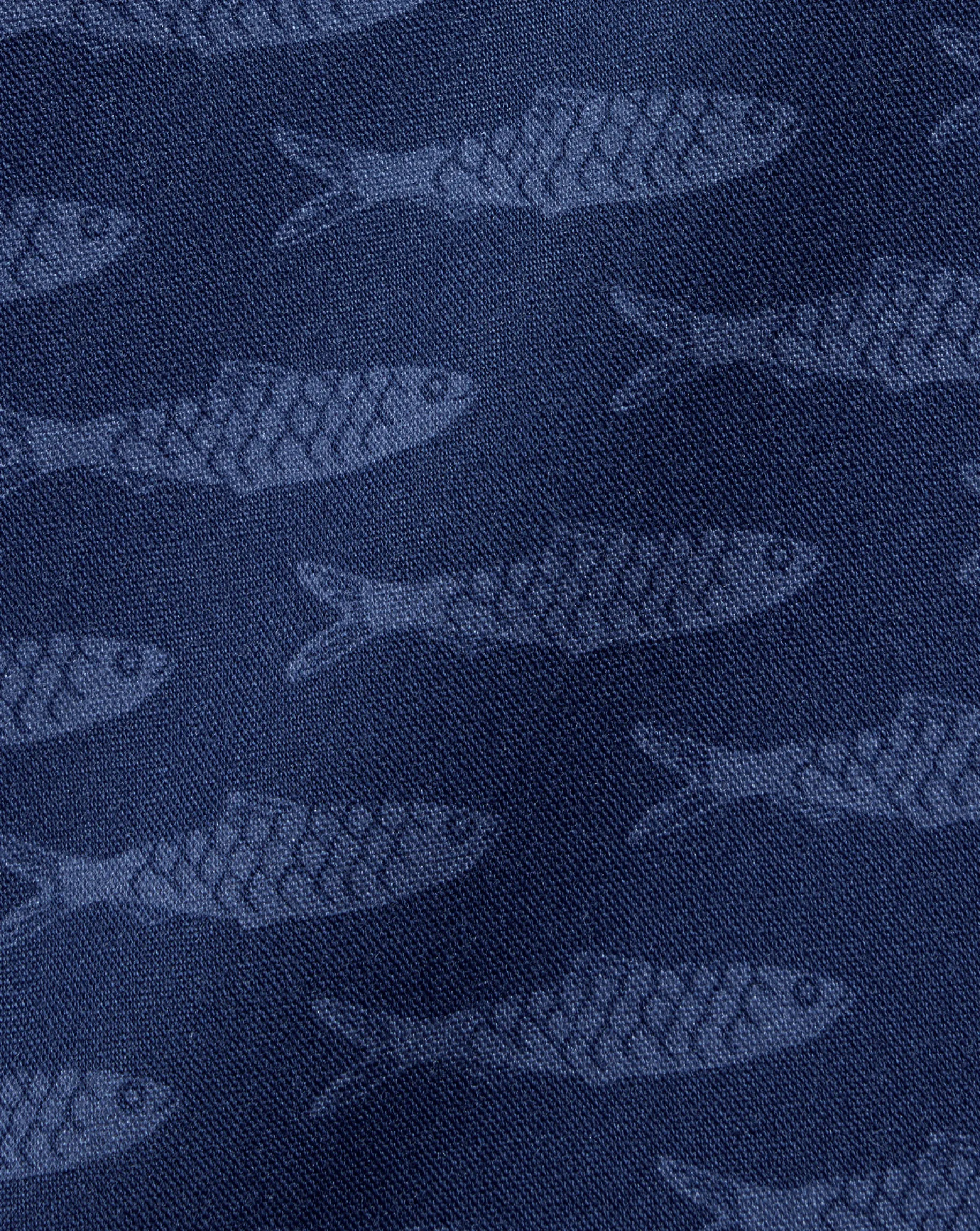 Shirt Sale|Casual Shirts<Charles Tyrwhitt Button-Down Collar Non-Iron Stretch Poplin Fish Print Short Sleeve Shirt - Navy