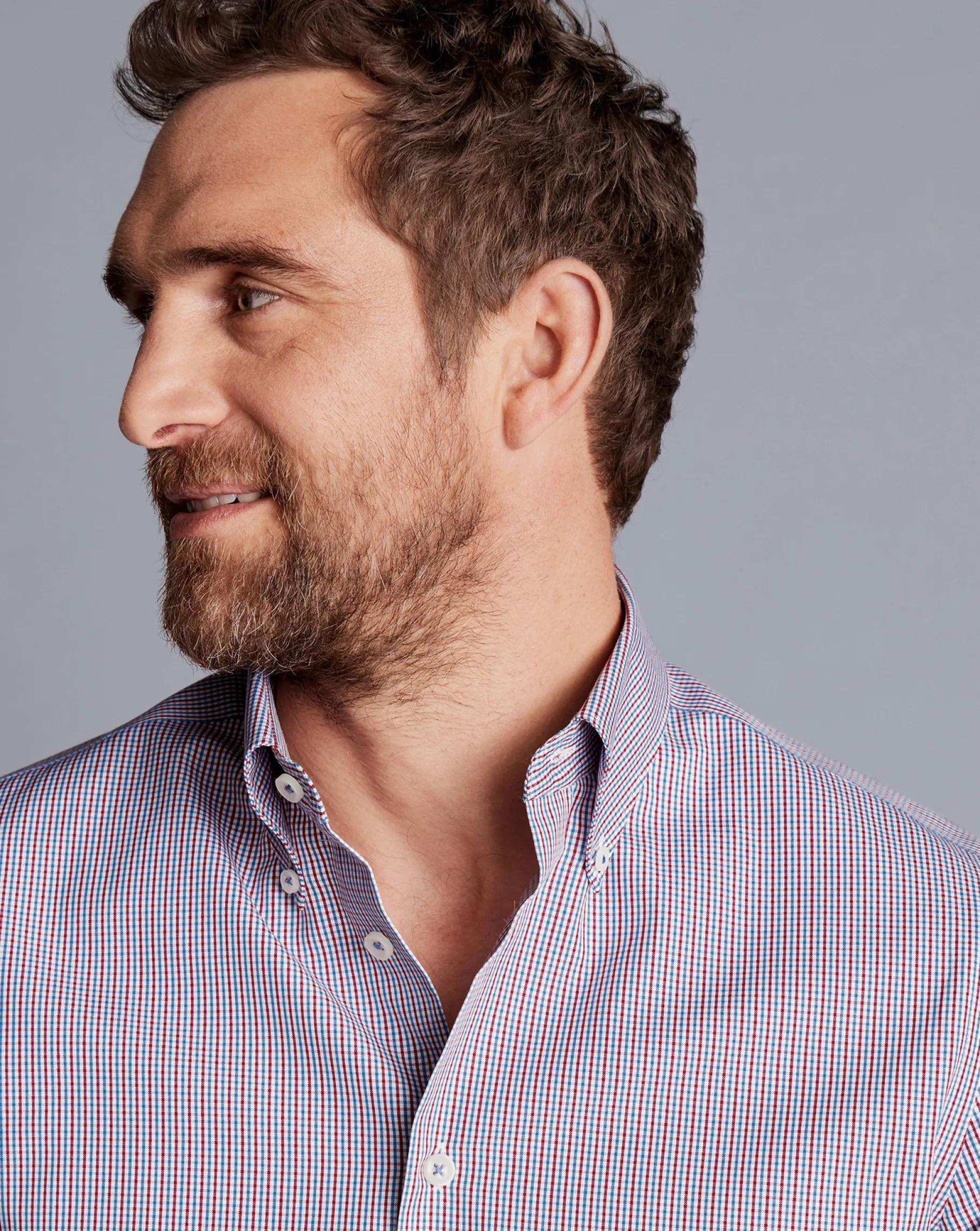 Shirt Sale|Dress Shirts<Charles Tyrwhitt Button-Down Collar Non-Iron Gingham Check Shirt - Red