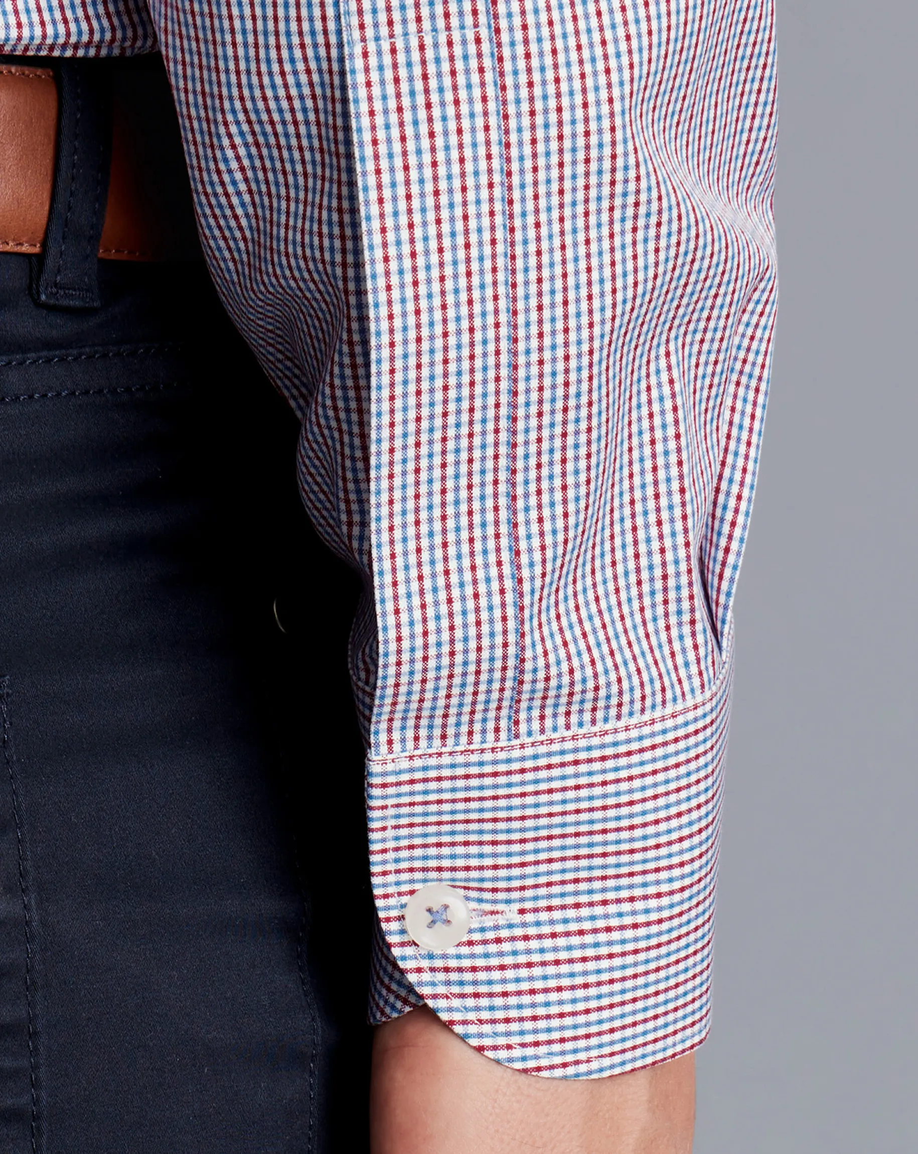 Shirt Sale|Dress Shirts<Charles Tyrwhitt Button-Down Collar Non-Iron Gingham Check Shirt - Red