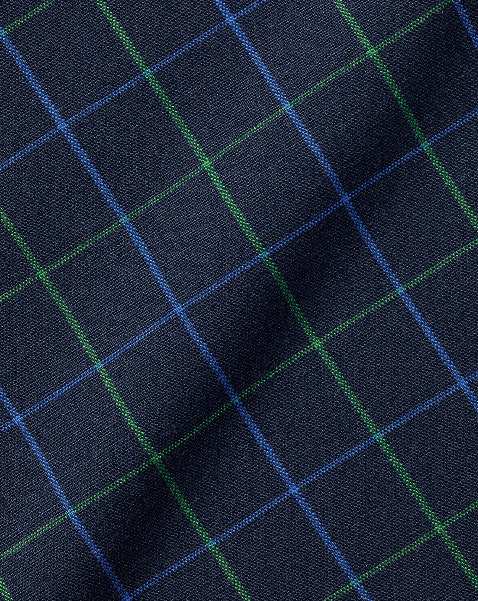 Casual Shirts|M<Charles Tyrwhitt Button-Down Collar Non-Iron Stretch Poplin Check Shirt - Dark Navy