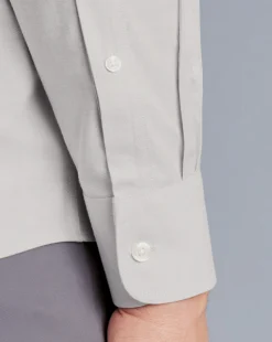 Dress Shirts|S<Charles Tyrwhitt Button-Down Collar Non-Iron Stretch Oxford Shirt - Grey Silver