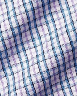 Shirt Sale|Dress Shirts<Charles Tyrwhitt Button-Down Collar Non-Iron Oxford Multi Check Shirt- Mauve Purple