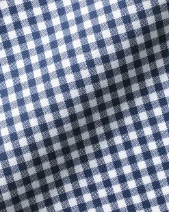 Short Sleeve Shirts|Business Casual Shirts<Charles Tyrwhitt Button-Down Collar Non-Iron Stretch Mini Gingham Short Sleeve Shirt - French Blue