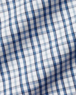 Casual Shirts|Dress Shirts<Charles Tyrwhitt Button-Down Collar Non-Iron Oxford Multi Check Shirt - Ocean Blue