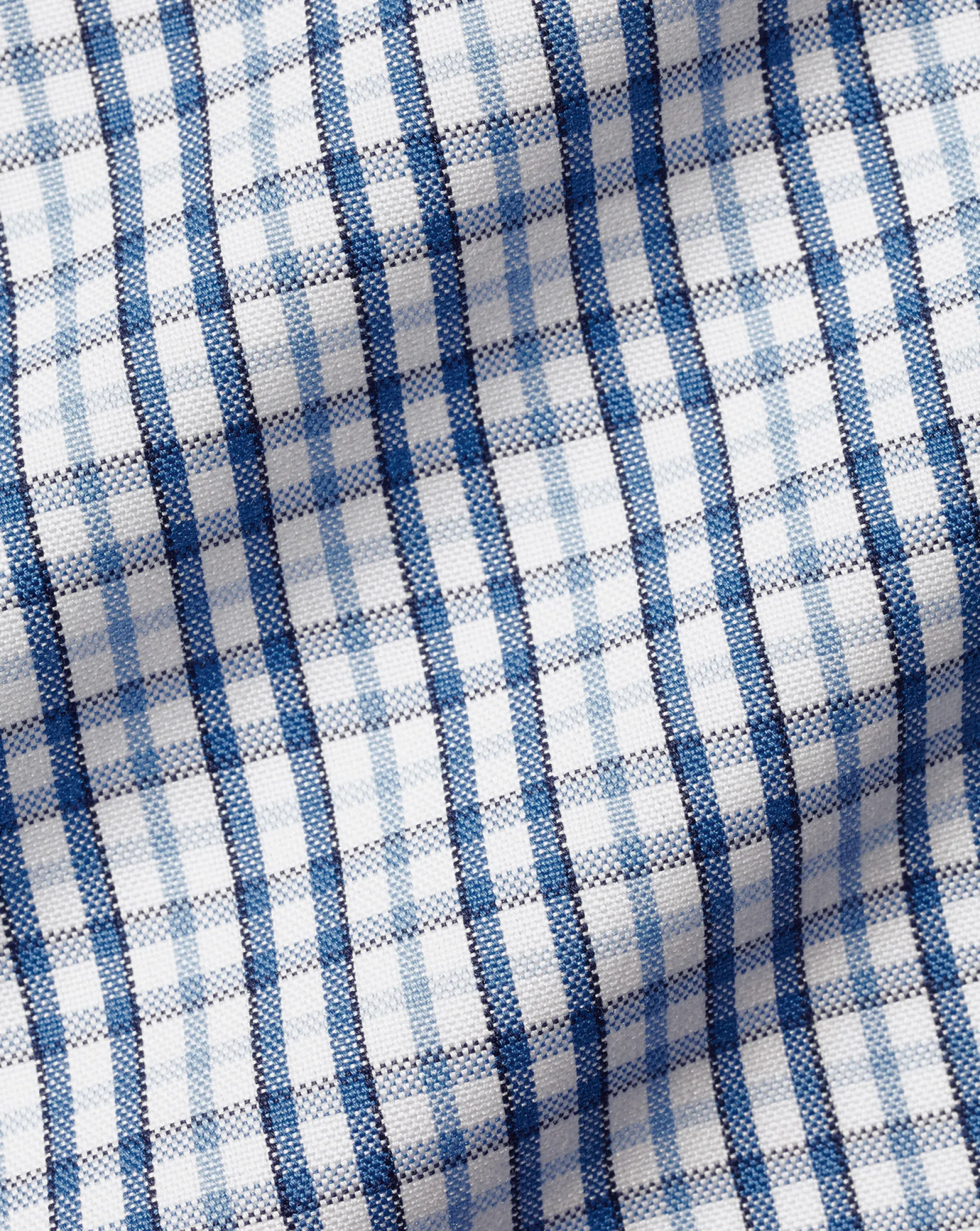 Casual Shirts|Dress Shirts<Charles Tyrwhitt Button-Down Collar Non-Iron Oxford Multi Check Shirt - Ocean Blue