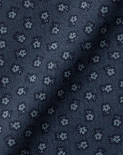 Shirt Sale|Seasonal Looks<Charles Tyrwhitt Button-Down Collar Non-Iron Midi Floral Print Shirt - Petrol Blue