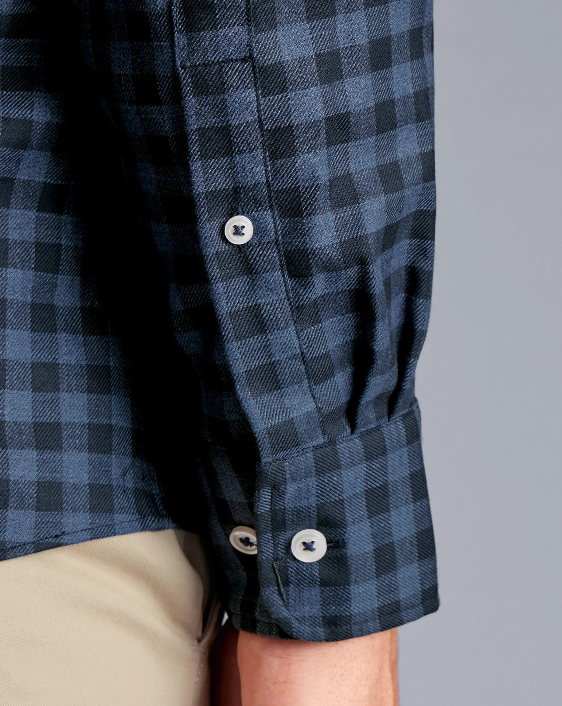 Shirt Sale|Casual Shirts<Charles Tyrwhitt Button-Down Collar Non-Iron Twill Gingham Shirt - Blue Indigo