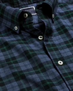 Business Casual Shirts|Casual Shirts<Charles Tyrwhitt Button-Down Collar Non-Iron Twill Overcheck Shirt - Green