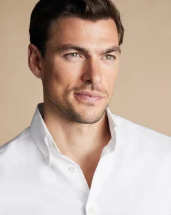 Business Casual Shirts|Dress Shirts<Charles Tyrwhitt Button-Down Collar Non-Iron Shirt - White