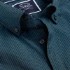 Shirt Sale|Casual Shirts<Charles Tyrwhitt Button-Down Collar Non-Iron Stretch Poplin Mini Gingham Check Shirt - Teal Green