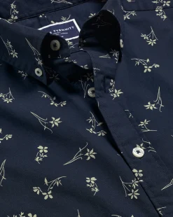 Casual Shirts|M<Charles Tyrwhitt Button-Down Collar Non-Iron Floral Print Shirt - Stone