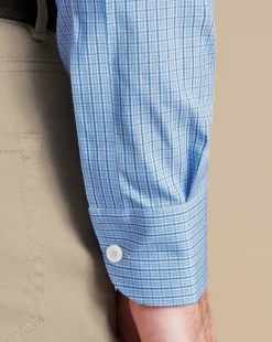 Business Casual Shirts|Dress Shirts<Charles Tyrwhitt Button-Down Collar Non-Iron Check Oxford Shirt - Cornflower Blue