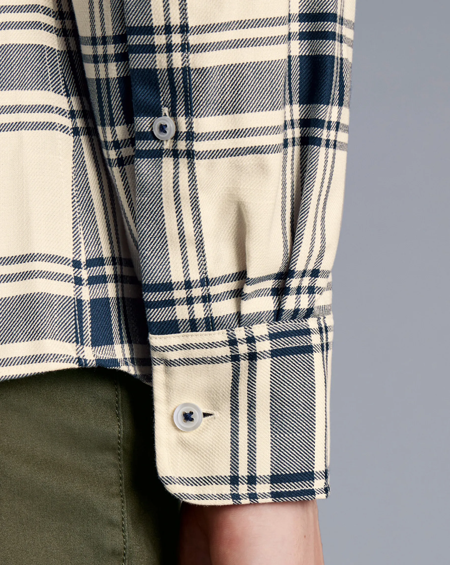 Shirt Sale|Seasonal Looks<Charles Tyrwhitt Button-Down Collar Non-Iron Twill Large Check Shirt - Cream