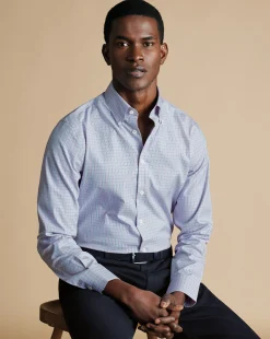 Oxford Shirts|Business Casual Shirts<Charles Tyrwhitt Button-Down Collar Non-Iron Oxford Check Shirt - Red