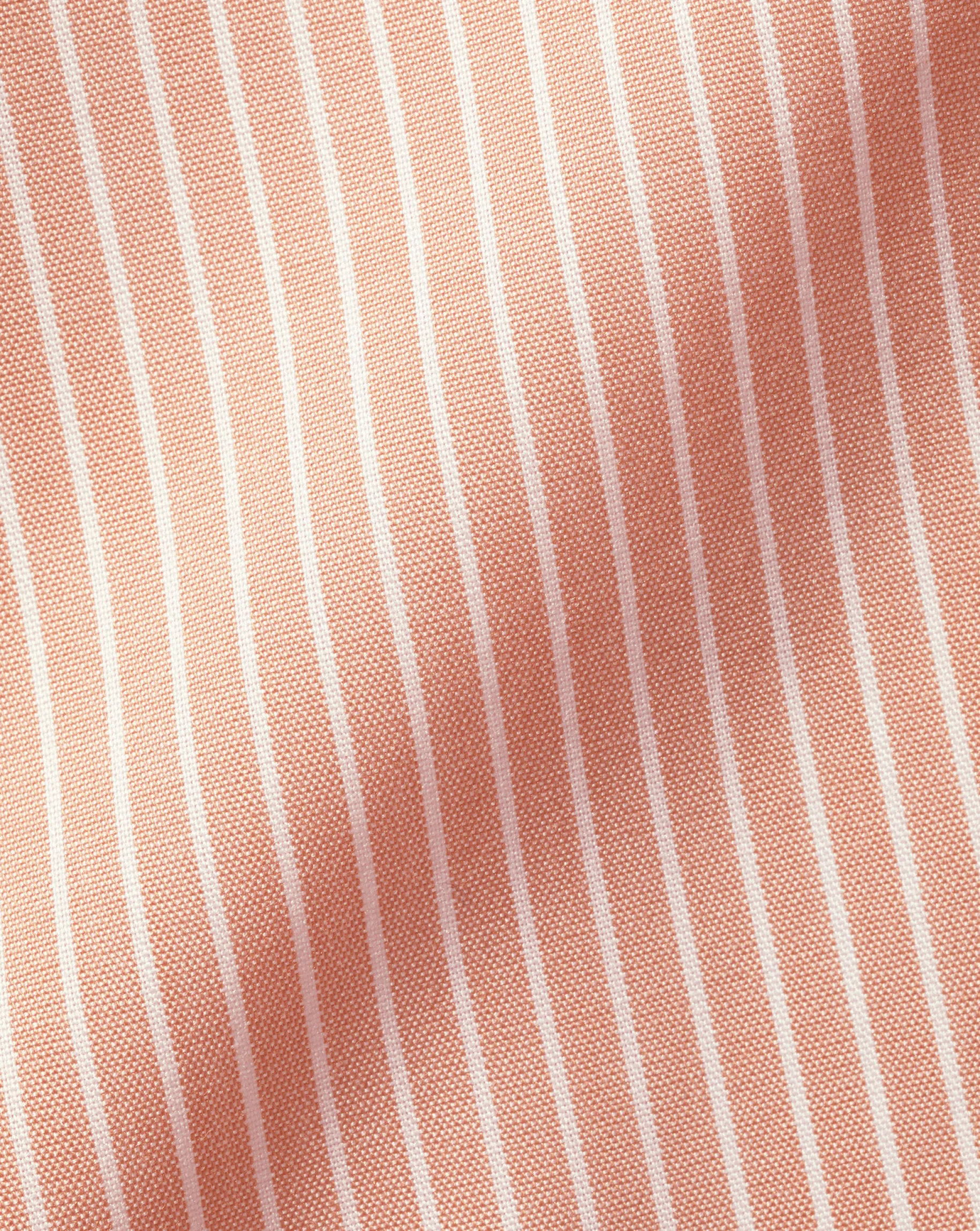 Shirt Sale|Casual Shirts<Charles Tyrwhitt Button-Down Collar Non-Iron Stretch Fine Stripe Shirt - Orange