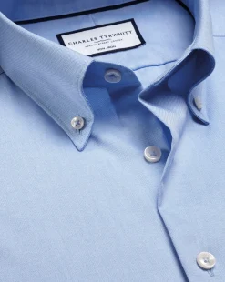 Business Casual Shirts|Dress Shirts<Charles Tyrwhitt Button-Down Collar Non-Iron Shirt - Blue Sky