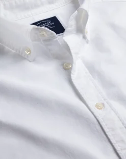Short Sleeve Shirts|Casual Shirts<Charles Tyrwhitt Button-Down Collar Washed Oxford Short Sleeve Shirt - White