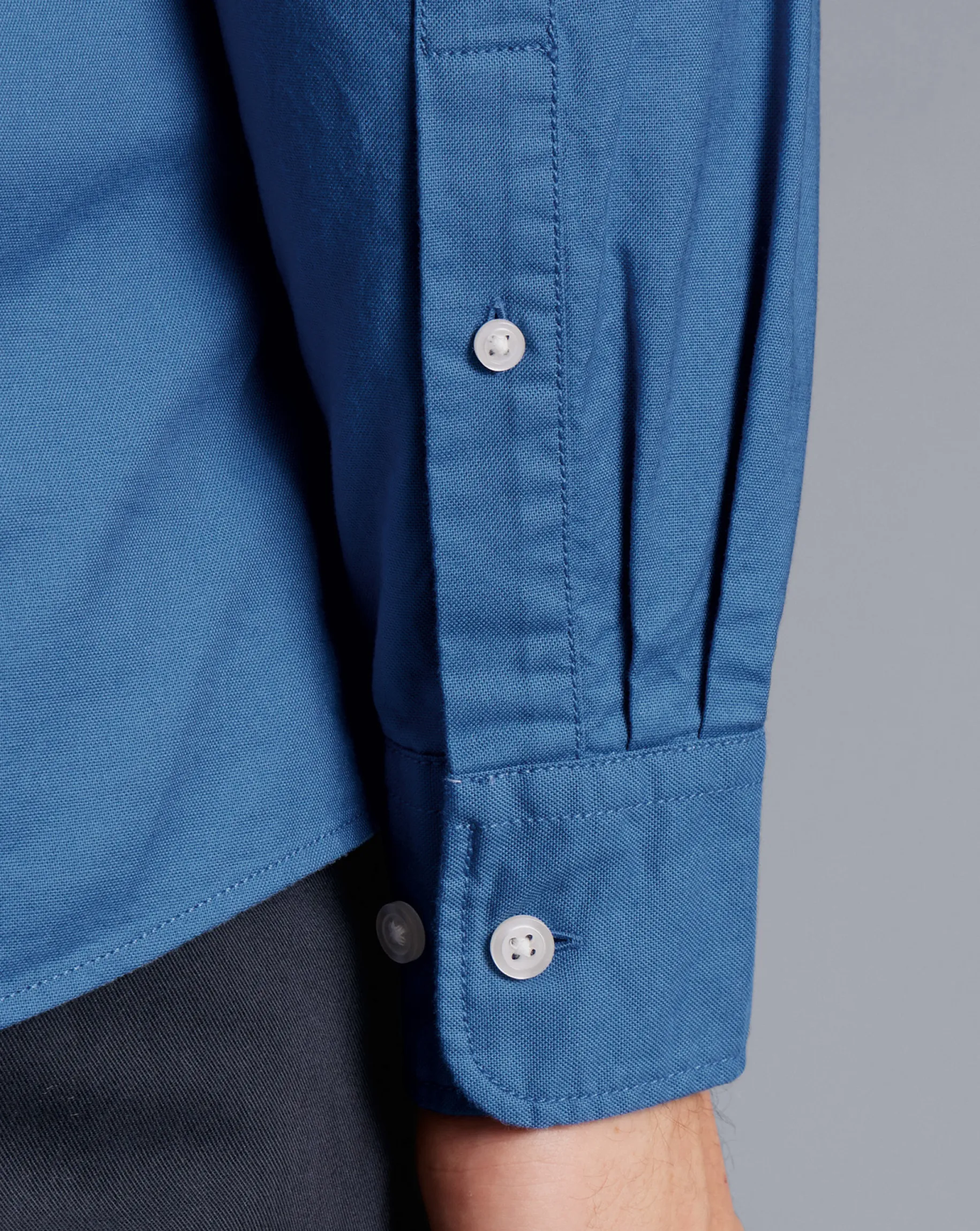 Casual Shirts|17"<Charles Tyrwhitt Button-Down Collar Washed Oxford Shirt - Ocean Blue