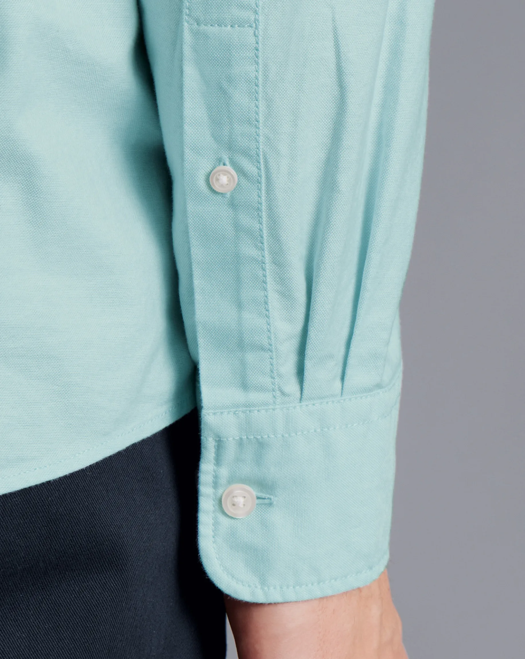 Shirt Sale|Casual Shirts<Charles Tyrwhitt Button-Down Collar Washed Oxford Shirt - Green Aqua