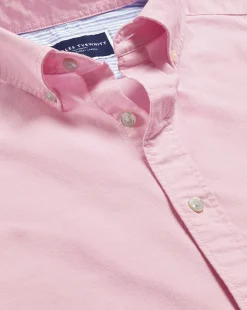 Casual Shirts|Pink Shirts<Charles Tyrwhitt Button-Down Collar Washed Oxford Plain Shirt - Pink