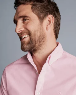 Casual Shirts|Pink Shirts<Charles Tyrwhitt Button-Down Collar Washed Oxford Plain Shirt - Pink