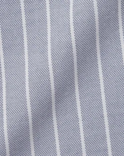 Shirt Sale|Casual Shirts<Charles Tyrwhitt Button-Down Collar Washed Oxford Butchers Stripe Shirt - Steel Blue